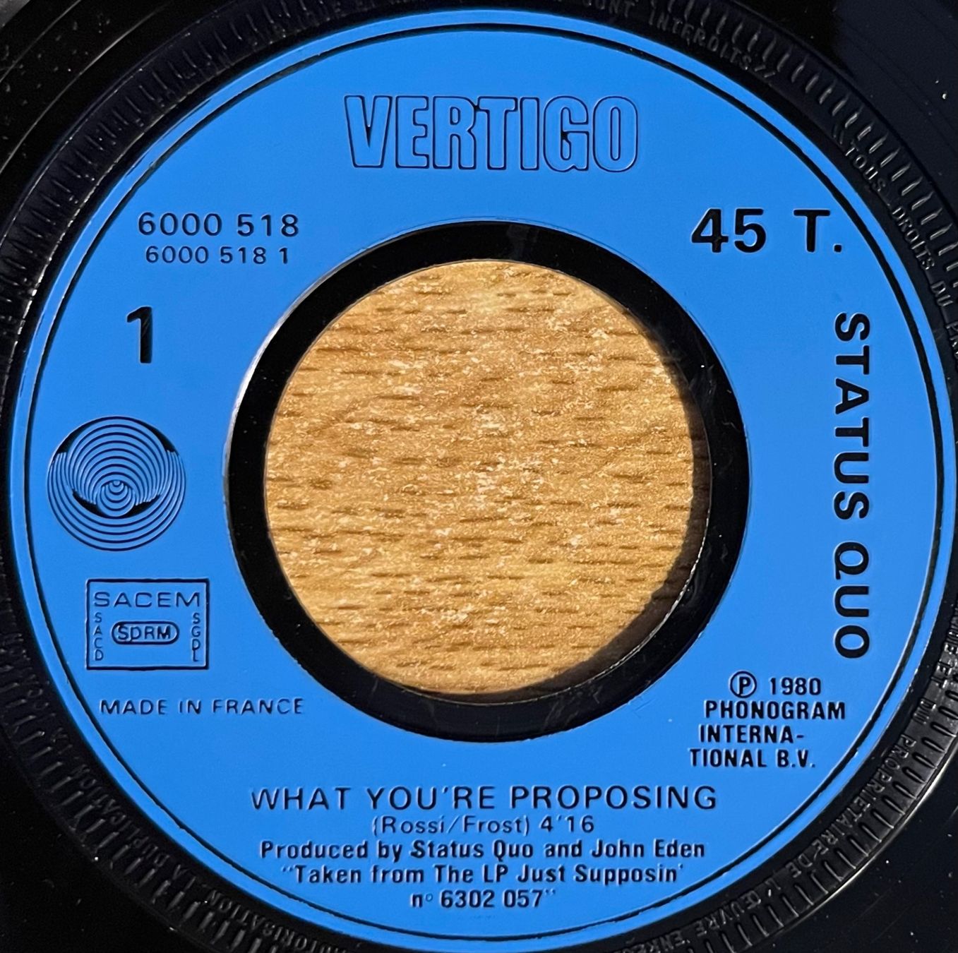 Dischi in vinile: STATUS QUO - WHAT YOU'RE PROPOSING – Usato da Bussigny venduto da vinyl-pas-cher 2