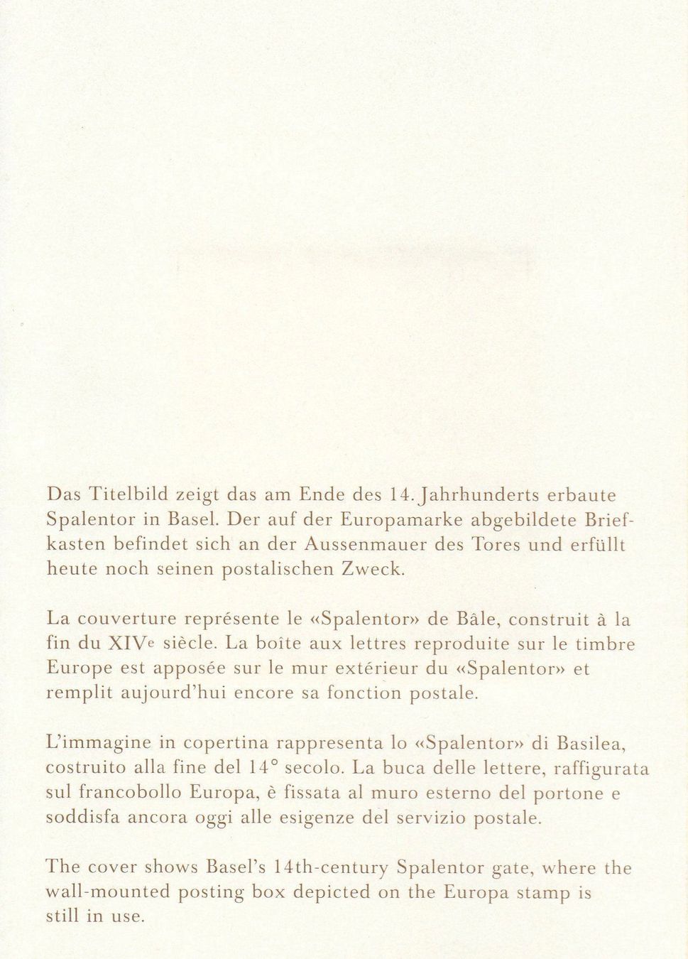 Tutti i francobolli: Spalentor Basel – Usato da Spreitenbach venduto da Mustang_1105 2