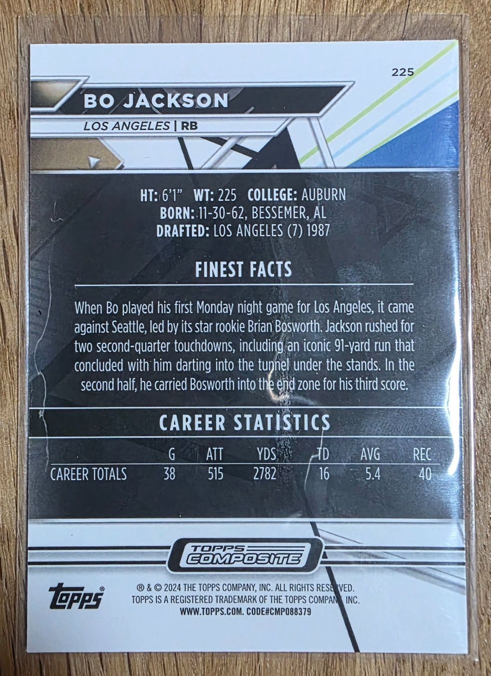 Topps Sammelbilder & Trading cards: 2024 Topps Composite, Bo Jackson LA Raiders – Neu (gemäss Beschreibung) aus Schlattingen von Alex-21 1