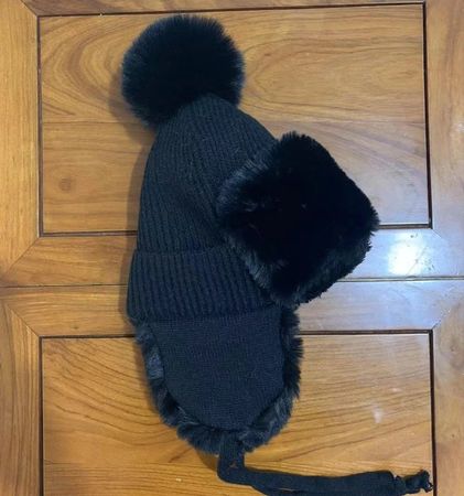 Mütze Pompom Black / Bonnet Chapeau Pompon Noir