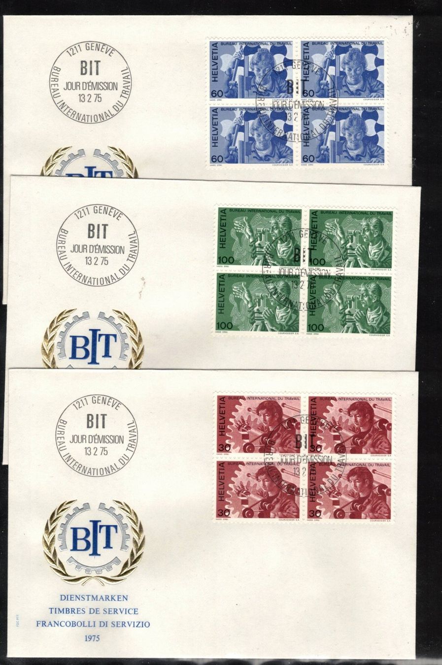 Tutti i francobolli: 1975 FDC 4er BIT  aus ABO – Usato da Rheinau venduto da loxis