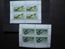 DDR 1987 Süsswasserfische KB 1 + 2 **