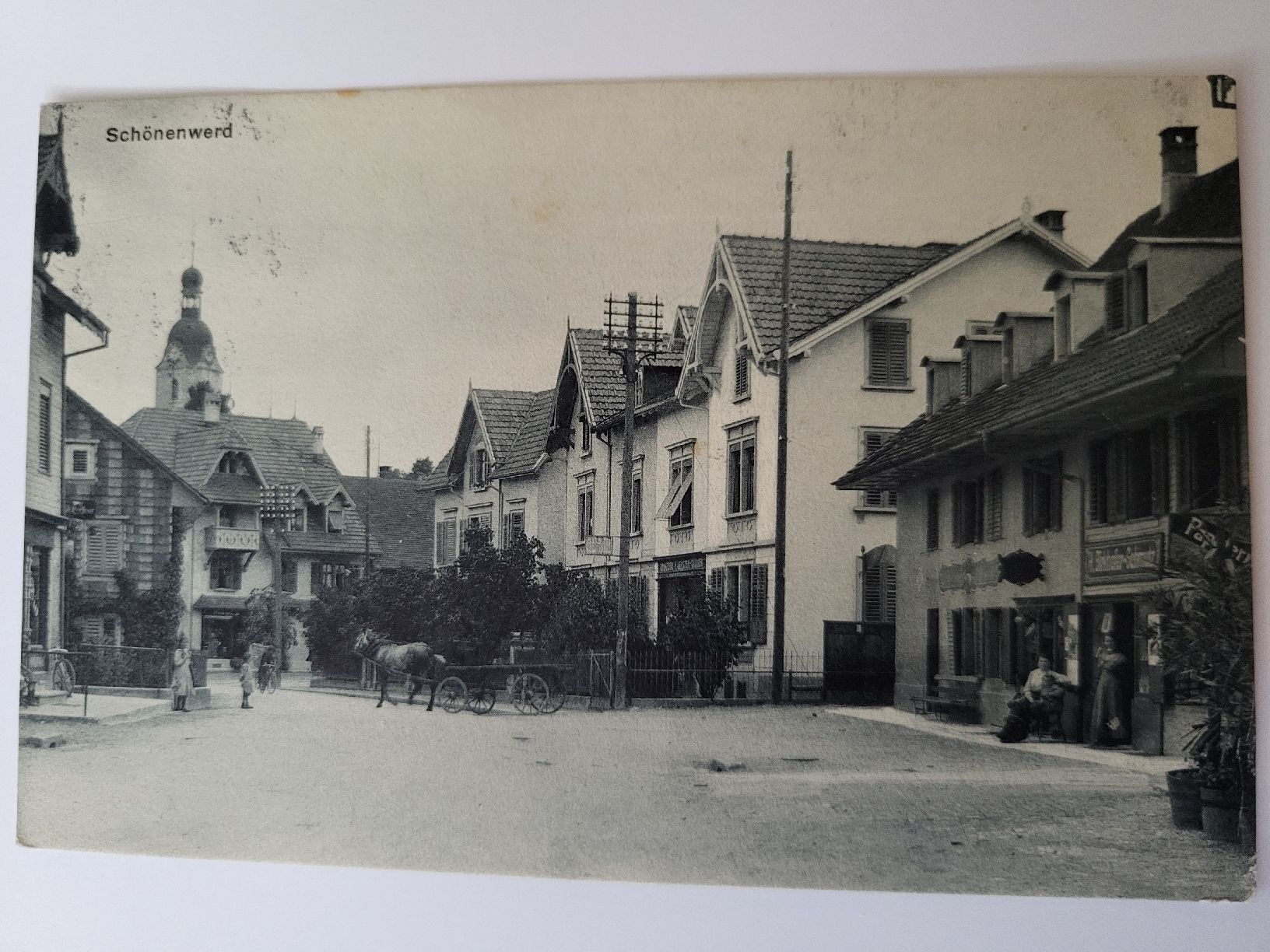 Cartoline postali: Alte Ansichtskarte Schönewerd mit Pferdefuhrwerk, R4 – Usato da nunningen venduto da mic_88k2