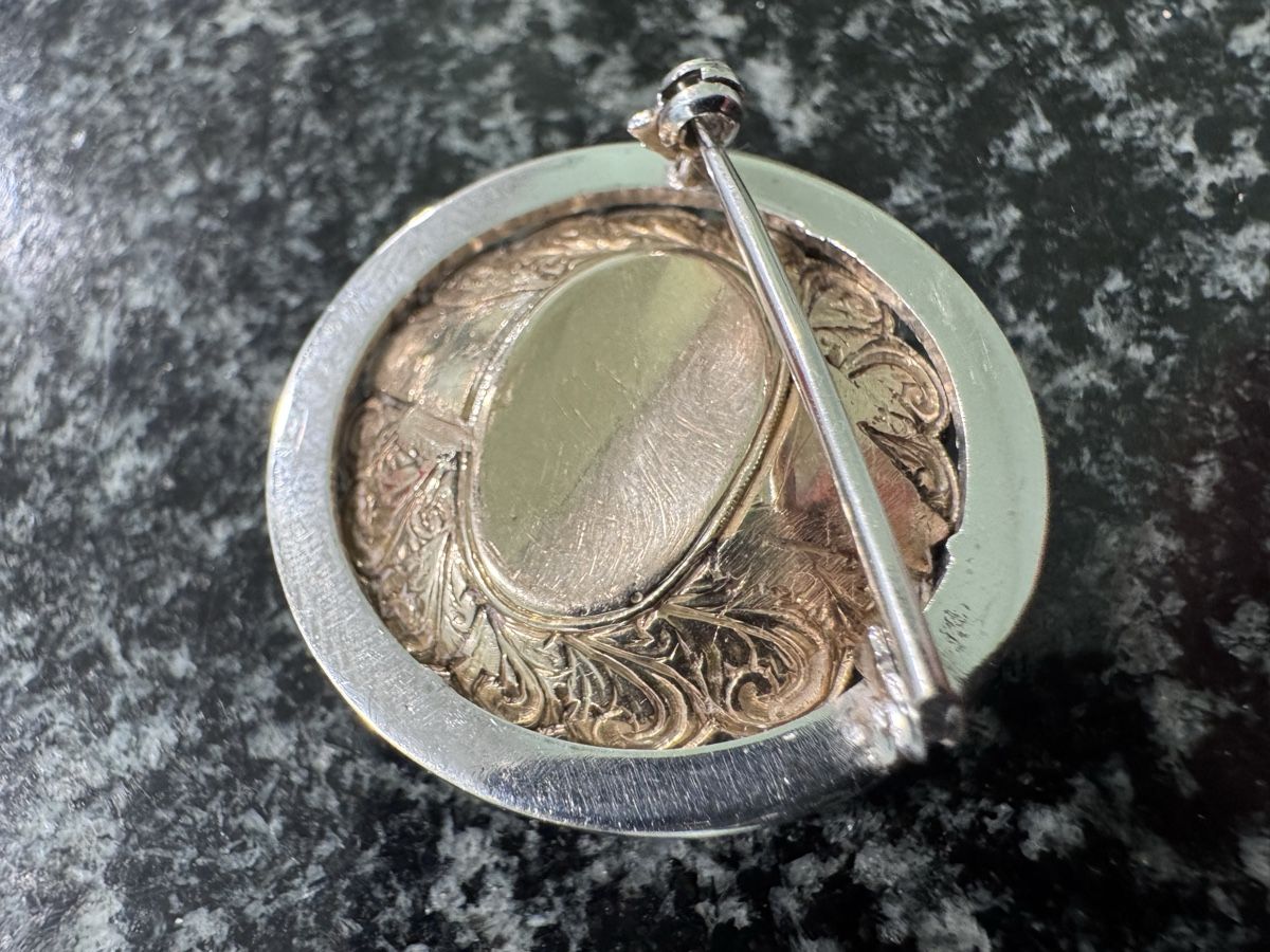Spille & Fermagli: Brooch - 18k white gold base, silver setting, rough diamonds – Usato da Zürich venduto da 613_g8jy 2