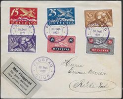 1923 Brief Flugtag CHUR Frankatur hochwertig frankiert ab 1.