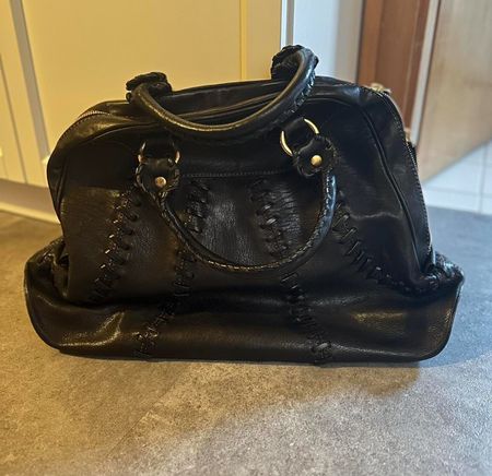 Roberto Cavalli Ledertasche Handtasche schwarz leopard