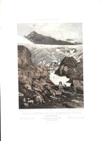 Rhonegletscher Original Tonlithographie 1863