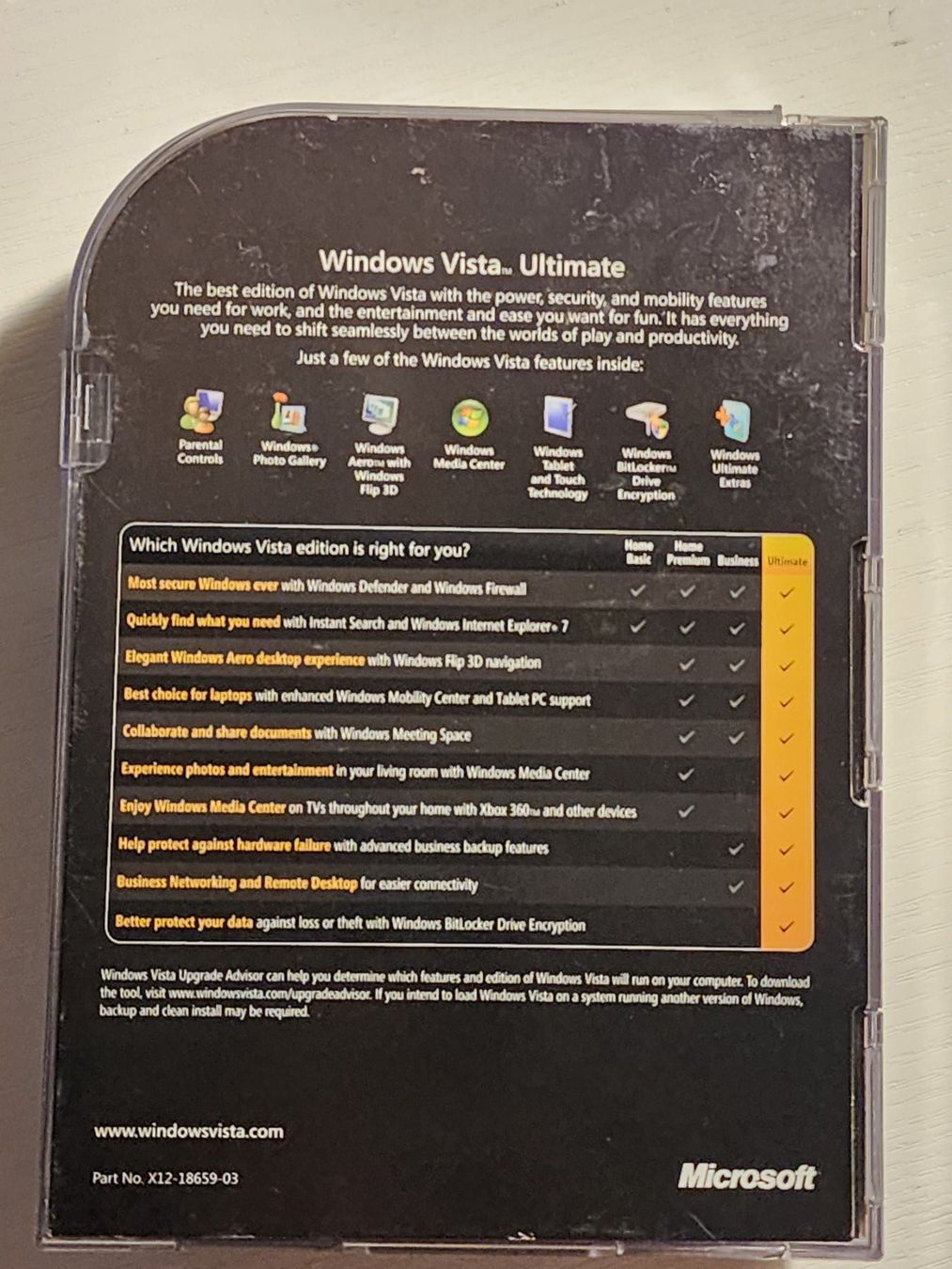 Microsoft Software: Windows Vista Ultimate 32 + 64 Bit – Gebraucht aus Siebnen von  4