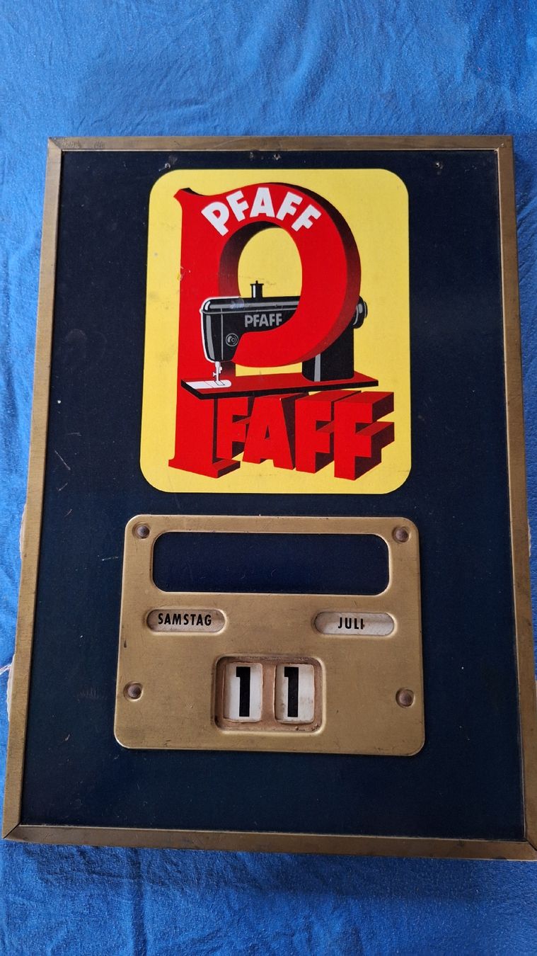 Pfaff Insegne: Pfaff Werbeschild/Blechschild – Usato da Hütten venduto da 7375