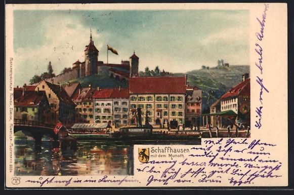 Ansichtskarten: Schaffhausen, Ortsansicht mit dem Munoth – Gebraucht aus Berlin von bartko-reher