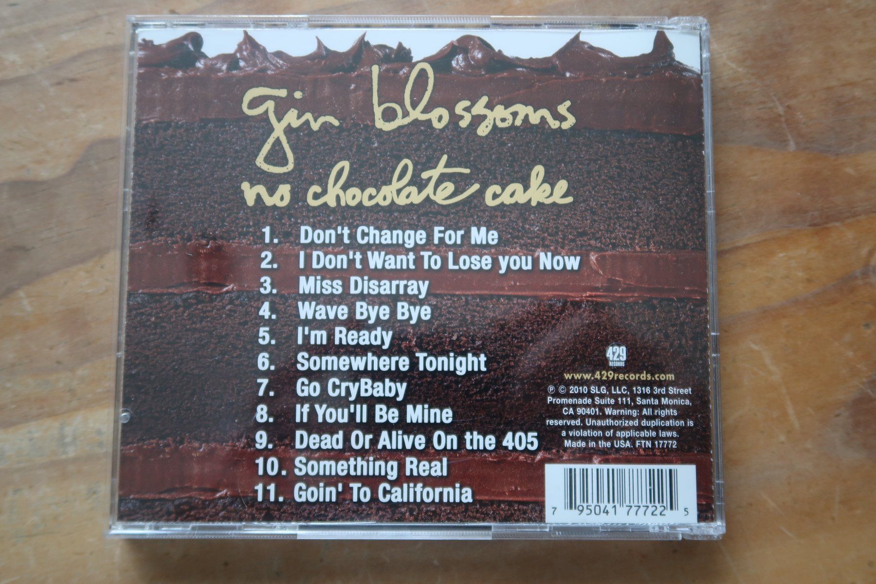 CD: GIN BLOSSOMS - NO CHOCOLATE CAKE - CD – Usato da Basel venduto da Patiscat 1