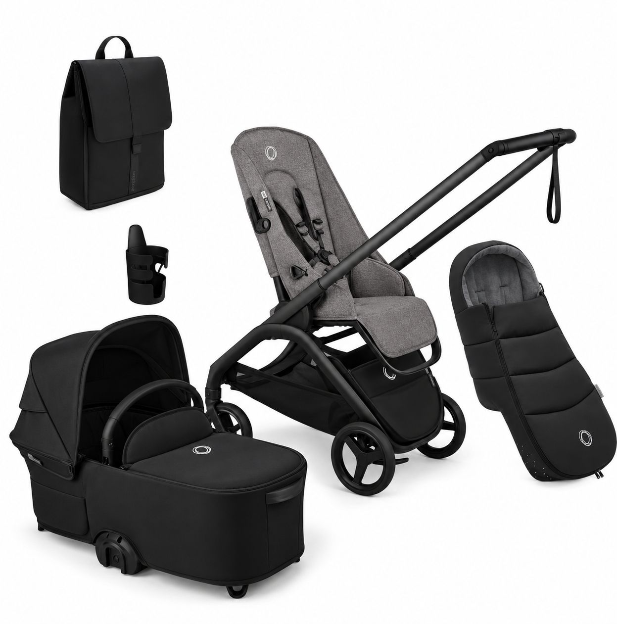 Bugaboo Poussette: Bugaboo Dragonfly bundle, black/grey – D'occasion à Schlieren par wol_yfz8