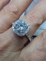 Bague argent avec diamant de moissanite de 2 ct certifié GRA