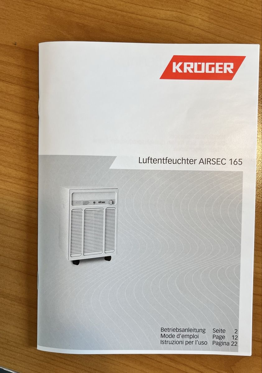Krüger Deumidificatori: Krüger Airsec 165 Luftentfeuchter – Usato da Zuzwil SG venduto da Fraufrodo 5