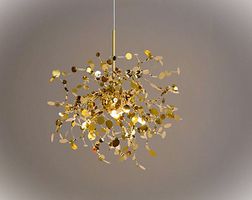 Moderne kreative Gold-Blatt Edelstahl Pendelleuchte