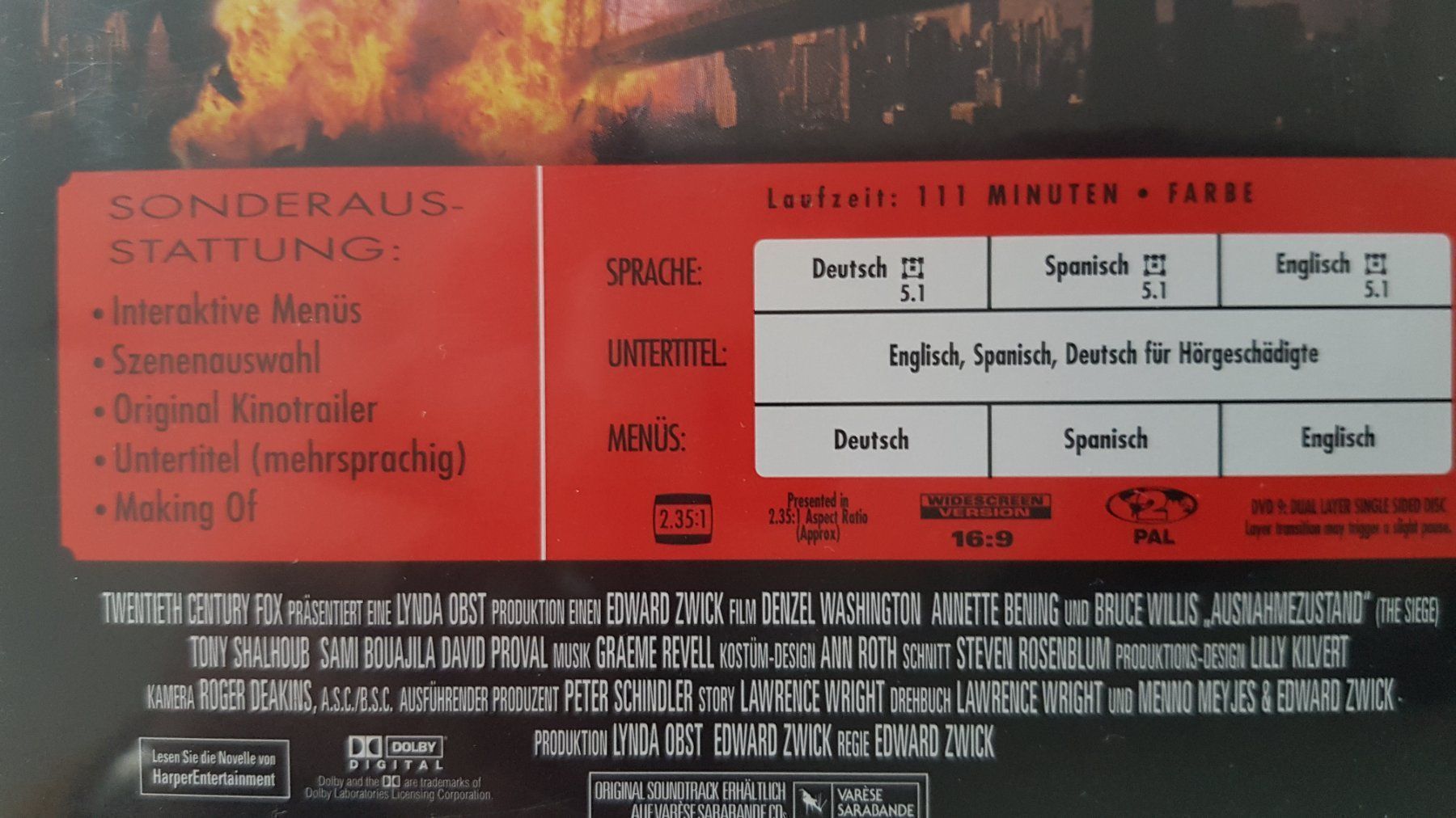 Tutti i DVDs: DVD Ausnahmezustand / Denzel Washington – Usato da Oetwil am See venduto da fineli2 1