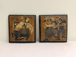 Zwei dekorative Bilder auf Holz