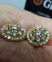 Boucles d'oreille argent avec moissanites de 0,008  ct