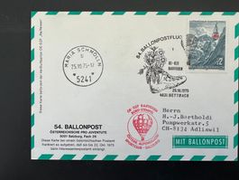 Ballonkarte 1975 Maria Schmolln-Mettmach   (G545)
