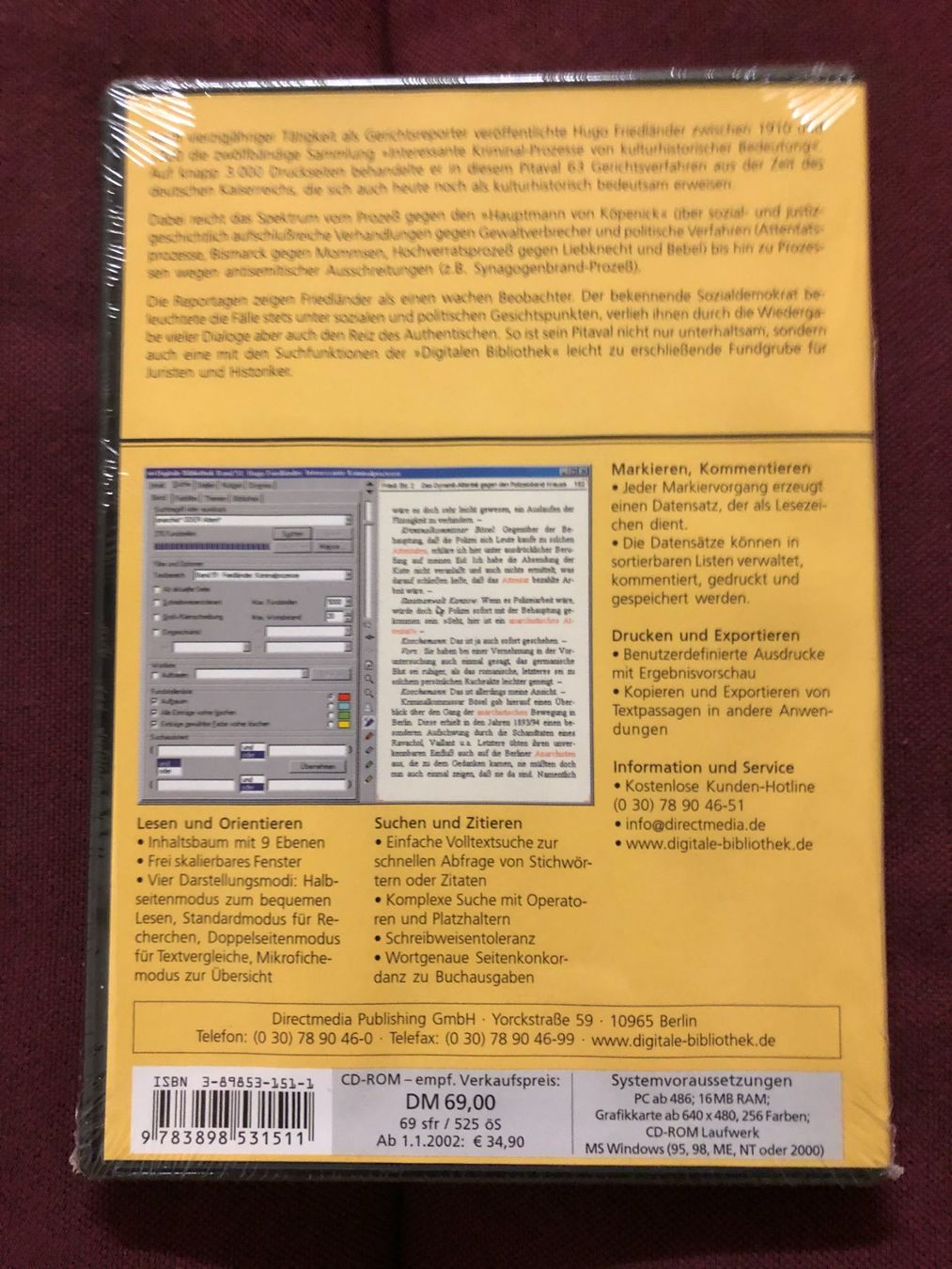 CD & DVD vergini: Interessante Kriminal-Prozesse - CD-Rom - originalverpackt – Nuovo e nell'imballaggio originale da Niederhasli venduto da thozam 1