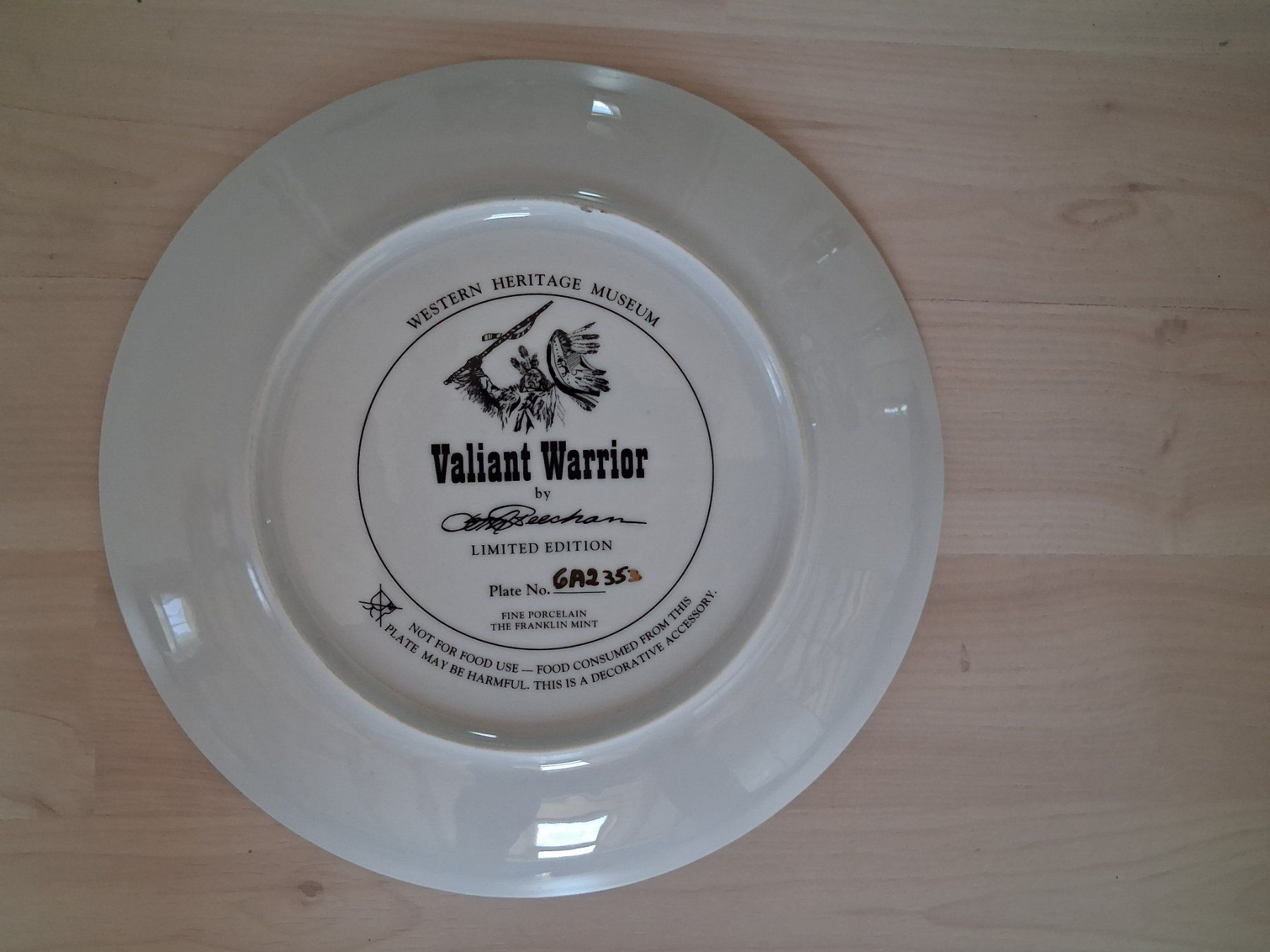 Assiettes: SAMMELTELLER INDIANER VALIANT WARRIOR – Neuf (Voir description) à langnau par Santos1411 1