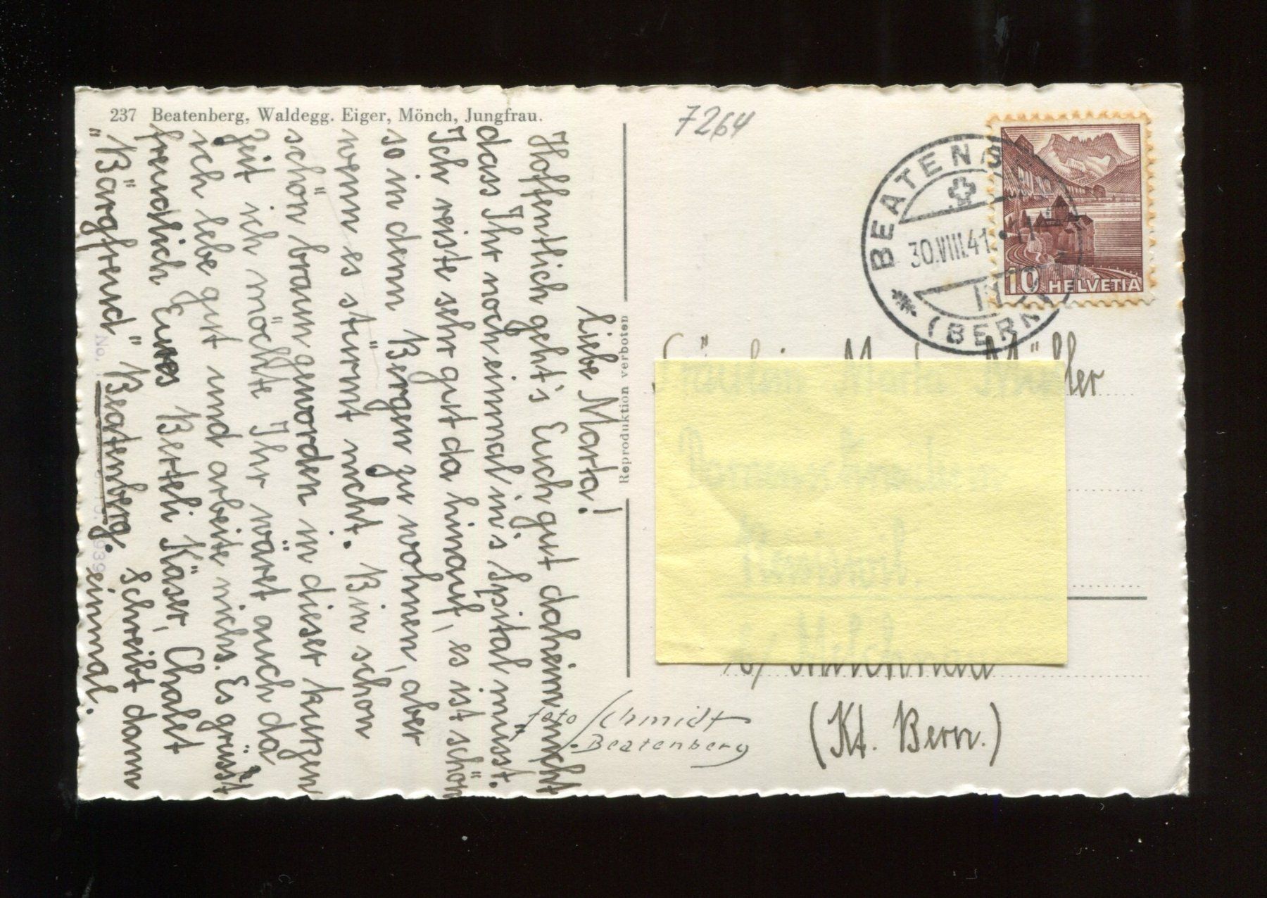 Cartoline postali: Beatenberg, Waldegg – Usato da Aarau venduto da Elmaar41 1