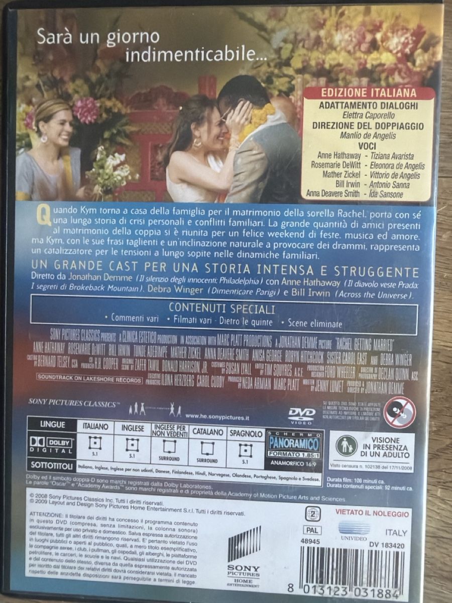 Tutti i DVDs: Rachel Getting Married DVD Anne Hathaway – Usato da Lugano venduto da bad_2t9b 1