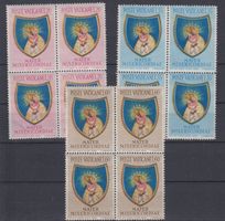VATIKAN 1954: 3 4erblocks **