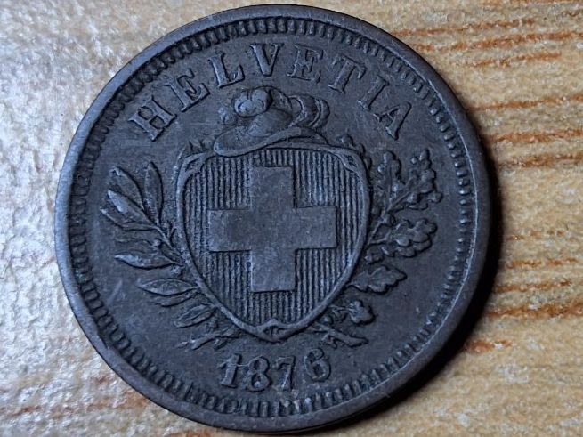 Tutti le monete: 1 Rappen 1876 - sehr schön! – Usato da Münchenstein venduto da purbach1 8