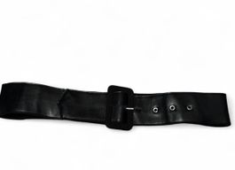 Breiter Ledergürtel Schwarz 90s Style Grösse S/M