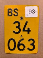 Velonummer BS 93 gelb Mofanummer Plaque Mofa