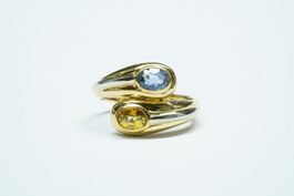 Fingerring 18k Gelbgold mit Saphiren