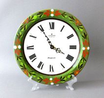 Vintage Keramik Küchenuhr « Junghans - Quarz » Ø 27.0cm