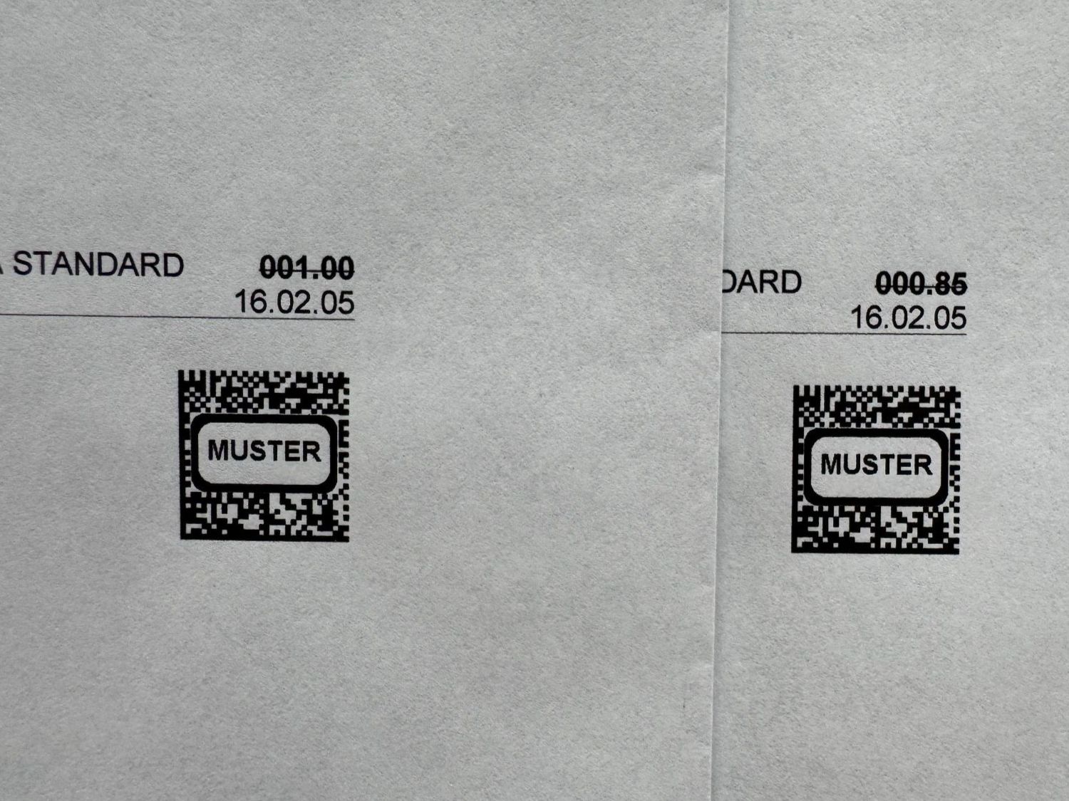 Tutti i francobolli: WEBSTAMP PC 2.1 MUSTER, 1x A-Brief, 1x B-Brief – Usato da Jegenstorf venduto da lemur