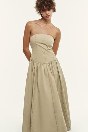 ZARA Bandeau Kleid Maxikleid Midikleid  Gr.L (38) NEU! 79.90
