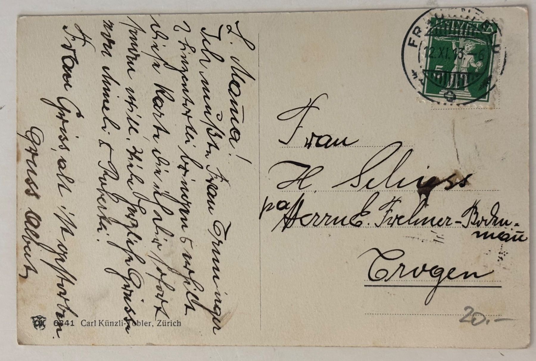 Cartoline postali: Frauenfeld, 1913 – Usato da Frauenfeld venduto da Merk52 1