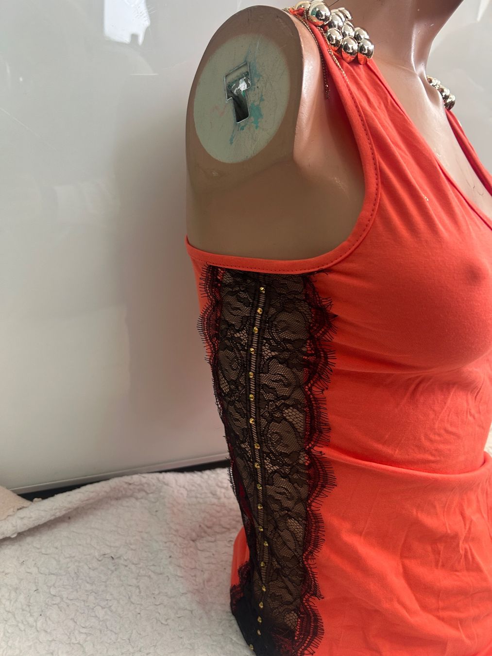Top: Top TANKTOP mit Spitze Strass Perlen Destroyed Gr M NEU – Nuovo e nell'imballaggio originale da Regensdorf venduto da Spyke55 1
