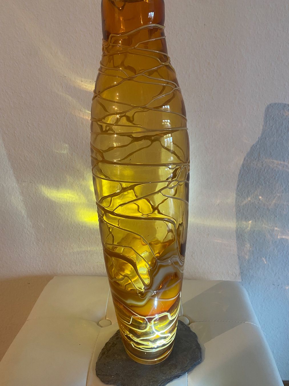 Murano Vasi & Recipienti: Grosse Murano-Vase bernsteinfarben Spaghetti – Usato da Männedorf venduto da Maru83 1