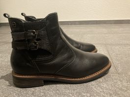 Tamaria Leder-Stiefeletten Grösse 38, schwarz