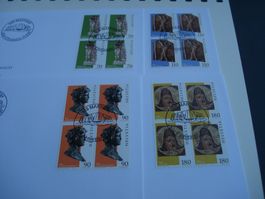 Satz römische Artefakte 1997, FDC Satz + 4erblocks, 5 Belege