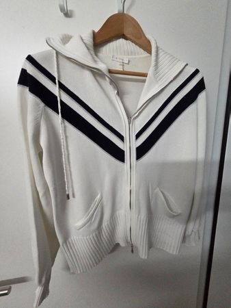 ESCADA SPORT Luxus Strickjacke Weiss/Schwarz Gr. 40