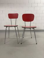 ZWEI KELKO-STÜHLE, VINTAGE, ROT, 60ER, MID CENTURY, RESOPAL