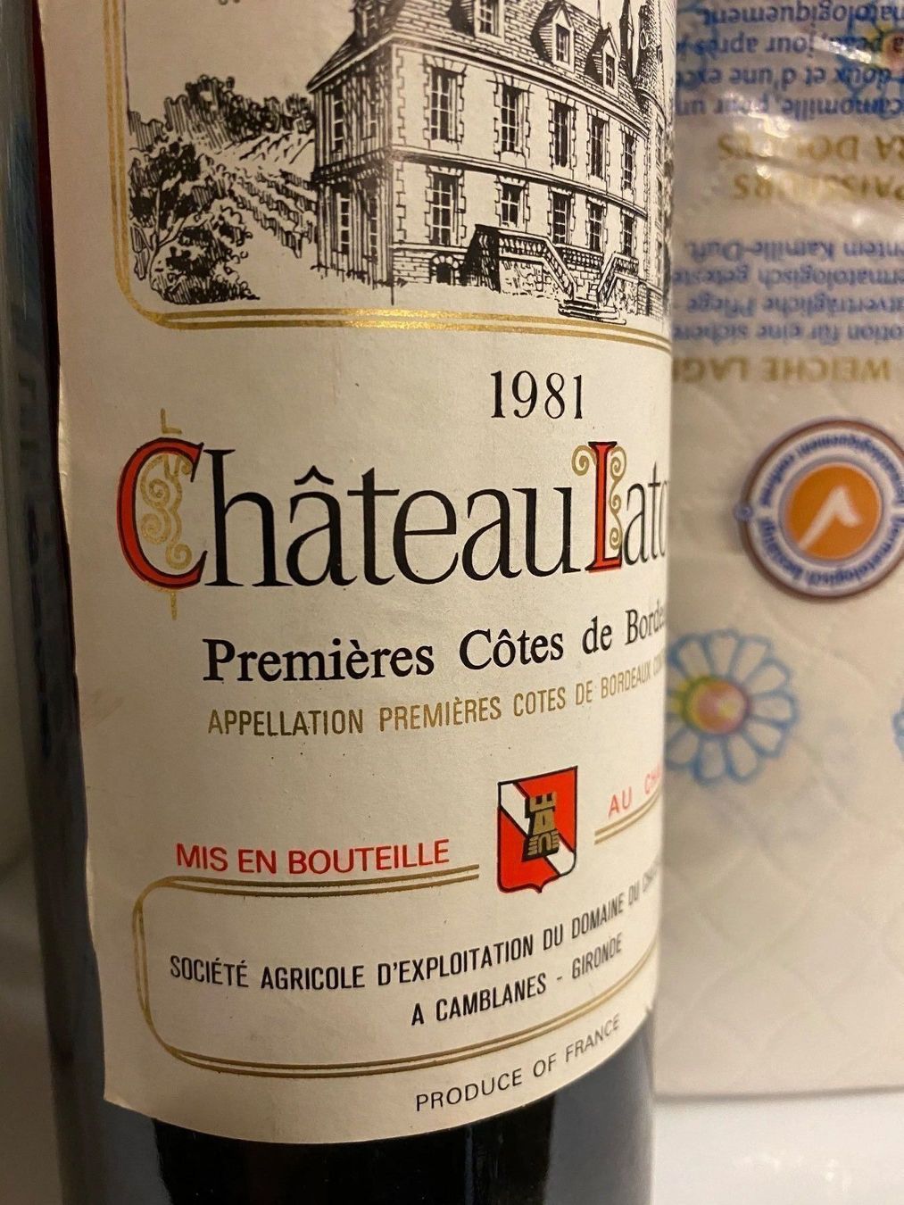 Vino: Château Latour Camblanes 1981 – Nuovo e nell'imballaggio originale da Zürich venduto da Smilejocker 4