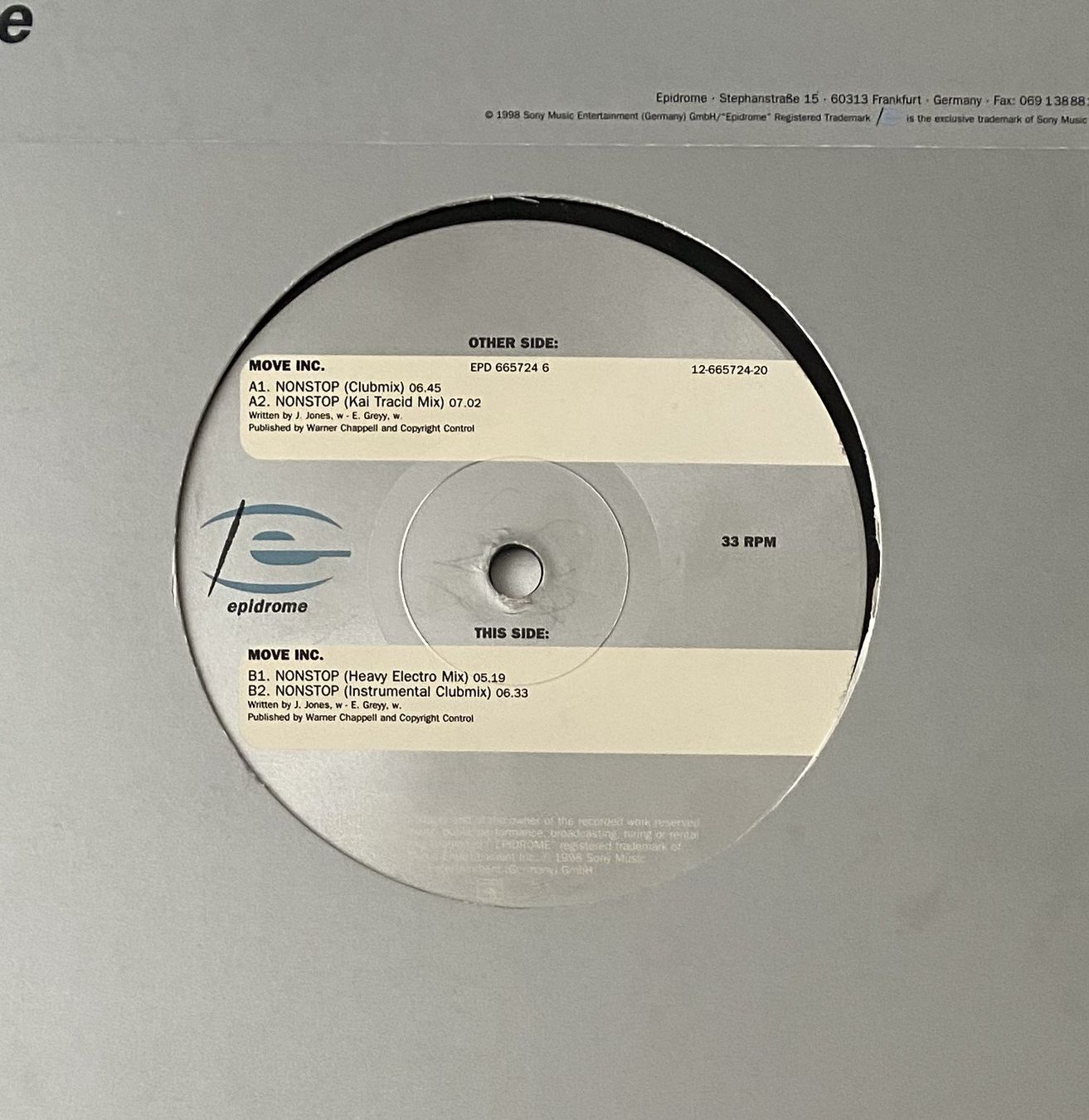 Schallplatten: Move Inc., Nonstop (Trance, Electro) – Gebraucht aus Flums von Empe1 1