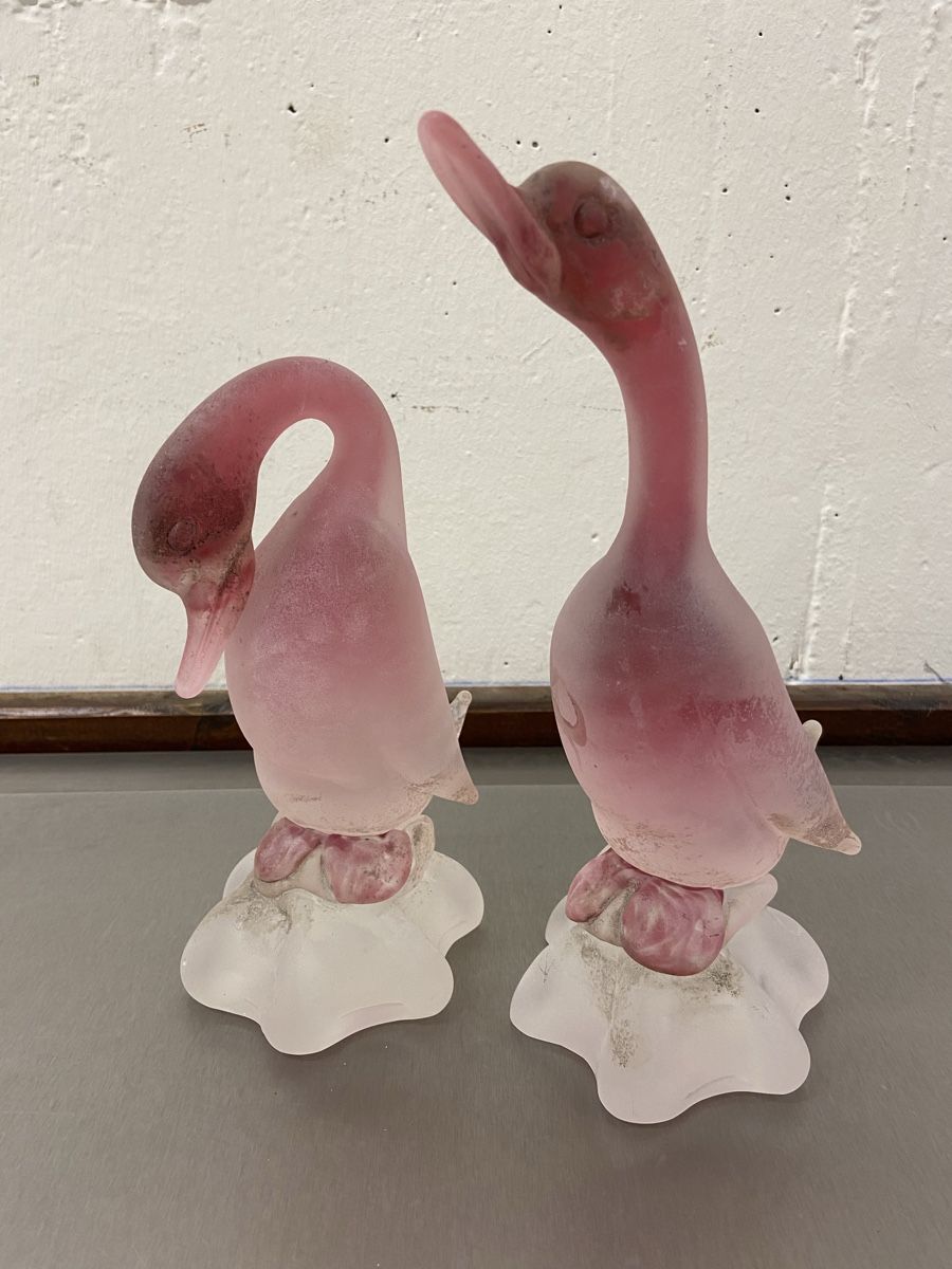 Sculture & Statue: 2 Murano Cenedese Glasenten Skulpturen – Usato da Dietikon venduto da brocki-eyra