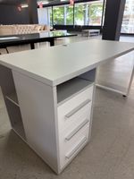 Schreibtisch mit Schubladen und Regal weiss grau guter Zusta