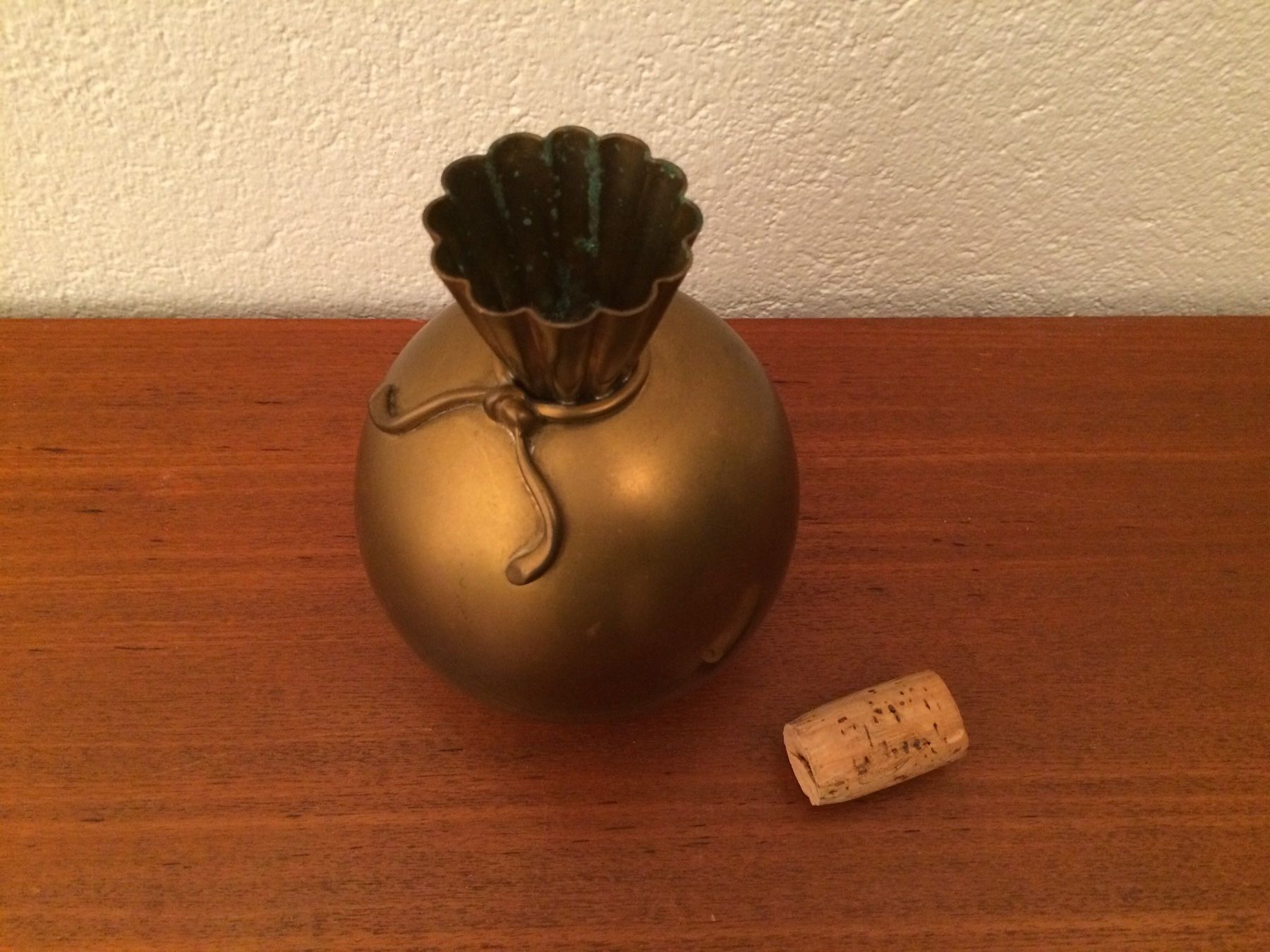 Vasi & Recipienti: Kugelige Messing Flasche oder Vase vintage Messingvase Italy – Usato da Zürich venduto da Vintagewiesel 2