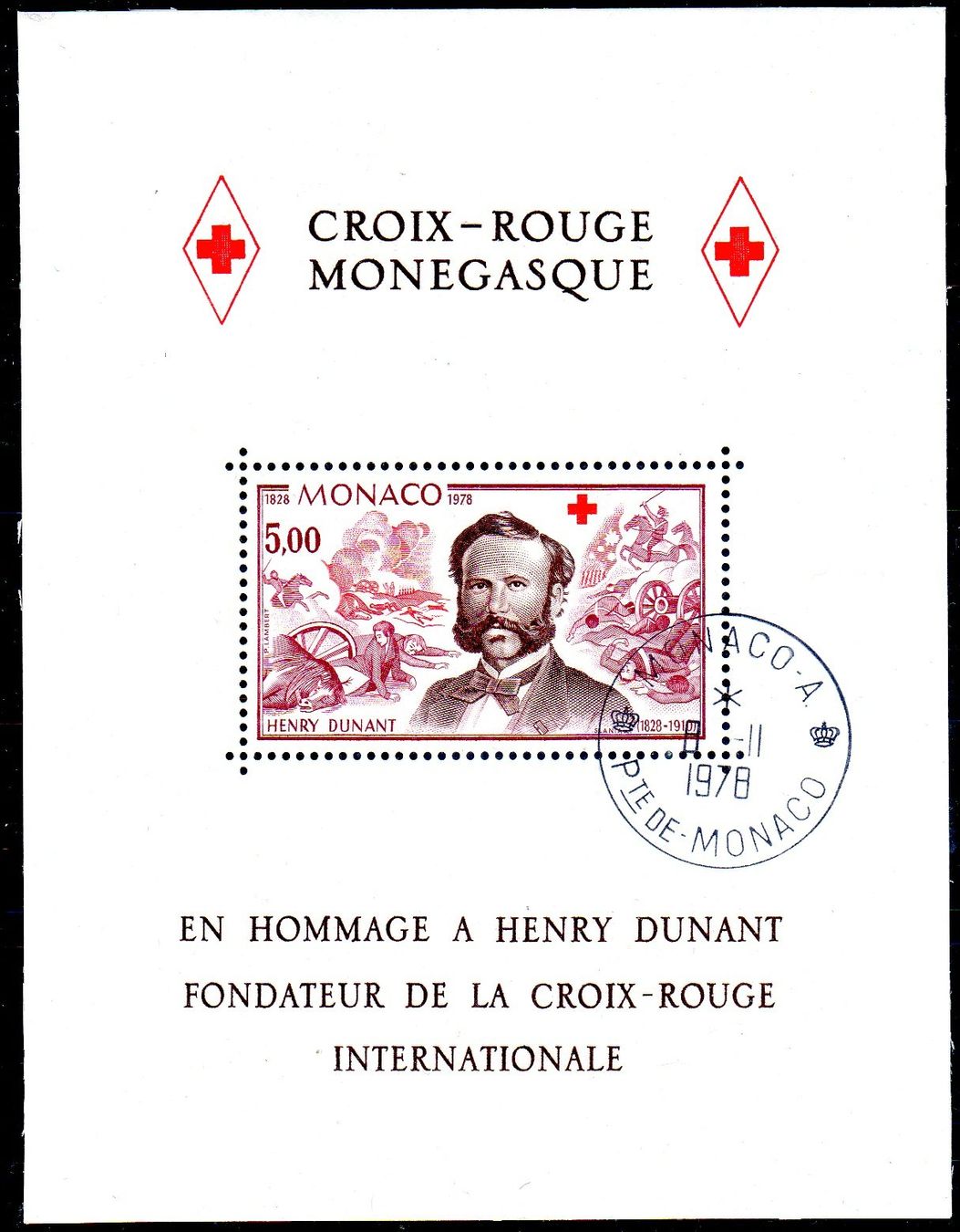 Tutti i francobolli: HENRY DUNANT BLOCK CROIX-ROUGE 1978 GESTEMPELT - MO02 – Usato da Losone venduto da EM2019