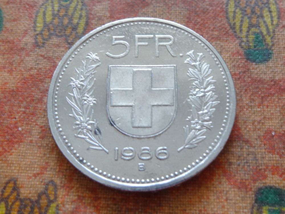 Tutti le monete: 5 Fr. 1986 – Usato da Romanel-sur-Lausanne venduto da Swift13