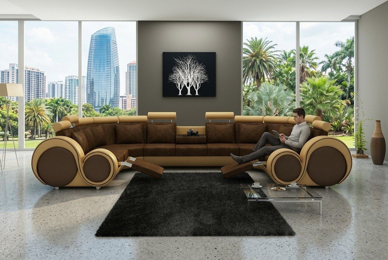 Divani: Ecksofa U Form Sofa Couch Polster Ecksofa Wohnlandschaft – Nuovo e nell'imballaggio originale da Zug venduto da jvmoebel-schweiz 3